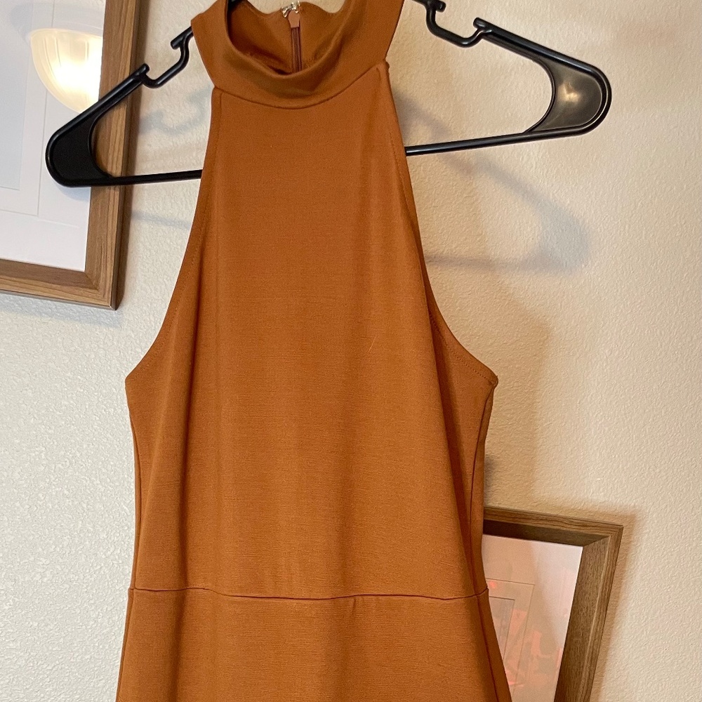 Orange mini cocktail dress